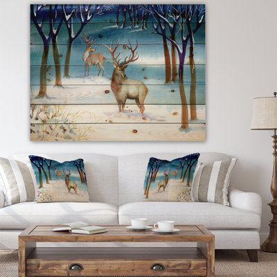 «Amazing Winter Forest with Deer», impression