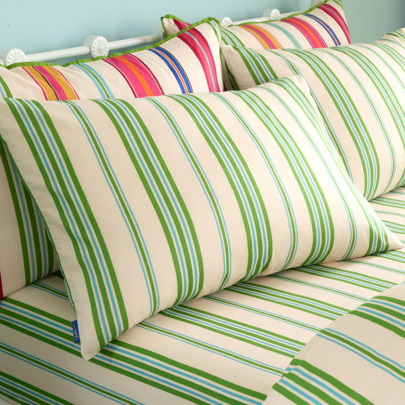 Sophie Stripe 100% Cotton Reversible Standard Pillow case Pair