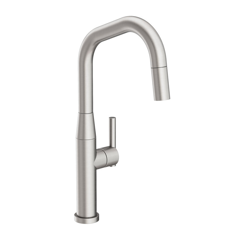 East Square Single Handle Pull Down Kitchen Faucet, Stainless Steel (PVD)