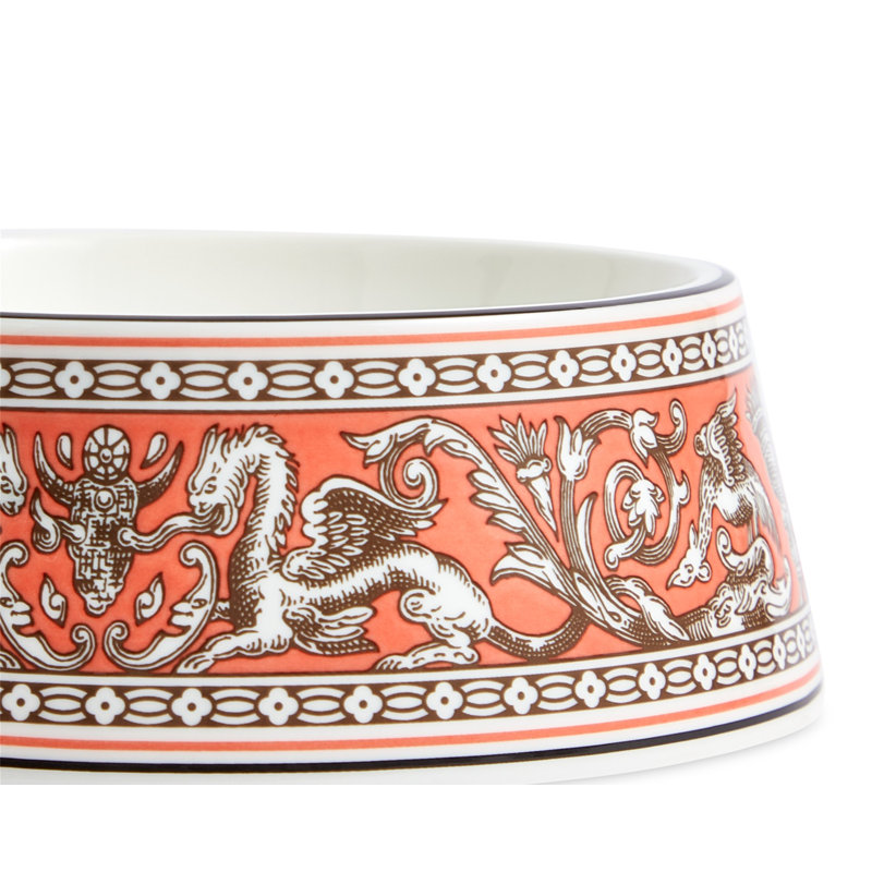 Florentine Turquoise Pet Bowl 17cm 6.6in, Orange