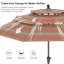 Parasol de marché à 3 niveaux en oléfine de 2,74 m (9 pi), avec inclinaison et levage à manivelle.-1392336119