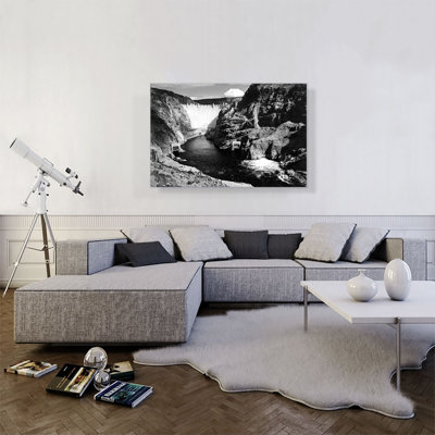 Hoover Dam (formerly Boulder Dam) from Across the Colorado River Nevada par Ansel Adams - reproduction de photo sur toile tendue
