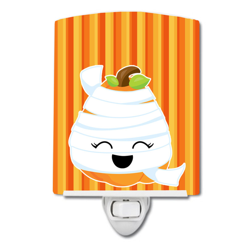Halloween Pumpkin Mummy Ceramic Night Light