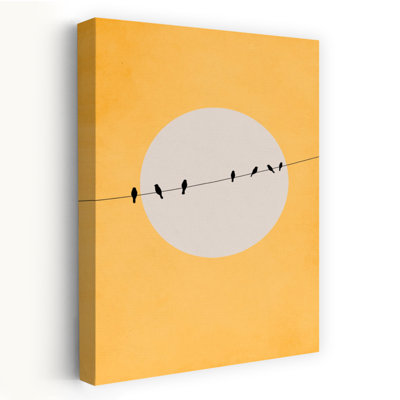 Art contemporain, paysage contemporain abstrait, oiseau