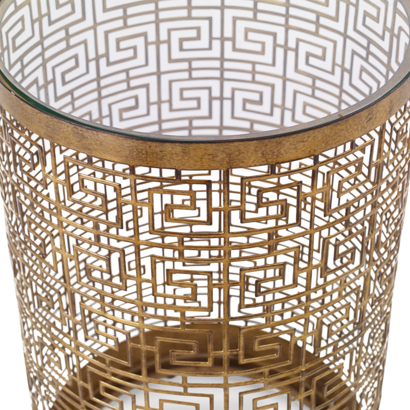 Kaci Glass Top End Table