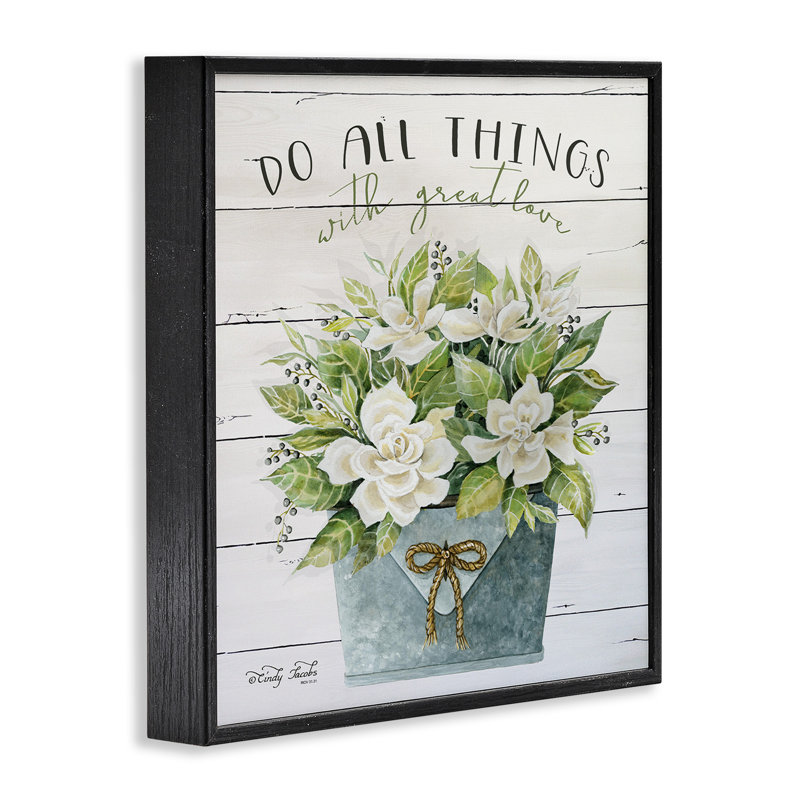 «Do All Things with Great Love», reproduction, H 24 po x l 24 po, Giclée encadrée blanc bord de mer
