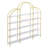 74.8 Inch 5 Tiers Office Bookcase Bookshelf, Display Shelf With Round Top, X Bar Gold Frame