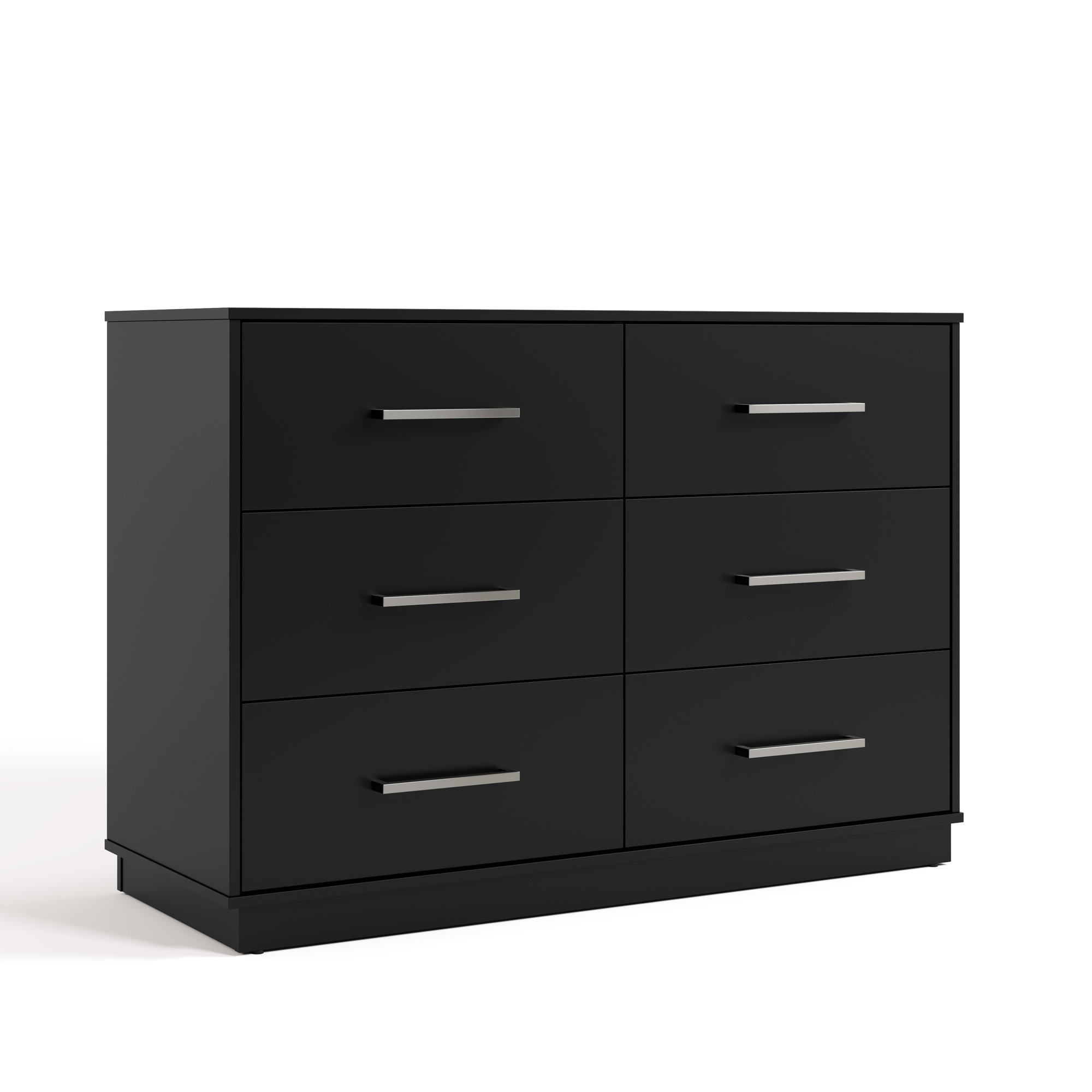 Essentials 6 Drawer Double Dresser, Black