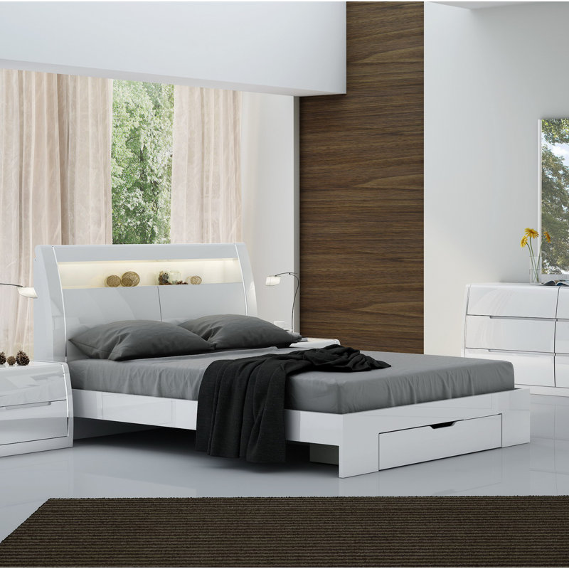 Solid Wood Standard Storage Bed