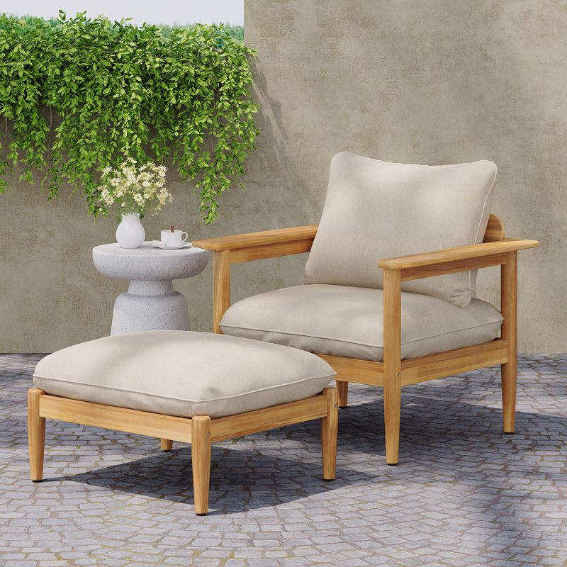Ensemble de patio extérieur en bois d'acacia avec chaise, Oui