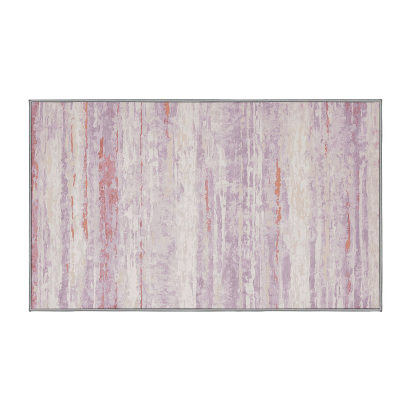 Machine Washable Gray Area Rug, Rectangle 7' x 9'