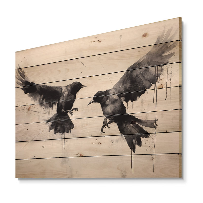 Mystic Ravens I sur impression sur bois, H 30 po x l 40 po x P 0,78 po