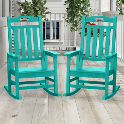 Outdoor Rocking Chairs Weather-Resistant HDPE Rocking Adirondack Chairs by Darby Home Co