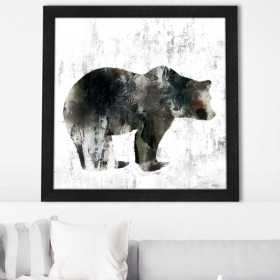 Ours - peinture sur toile avec cadre flottant