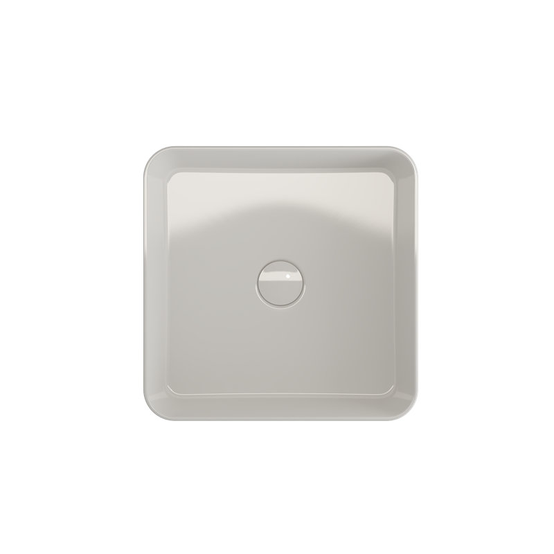 Sottile Slim Line Countertop Basin - 39x39cm Without Tap Hole in Gloss White