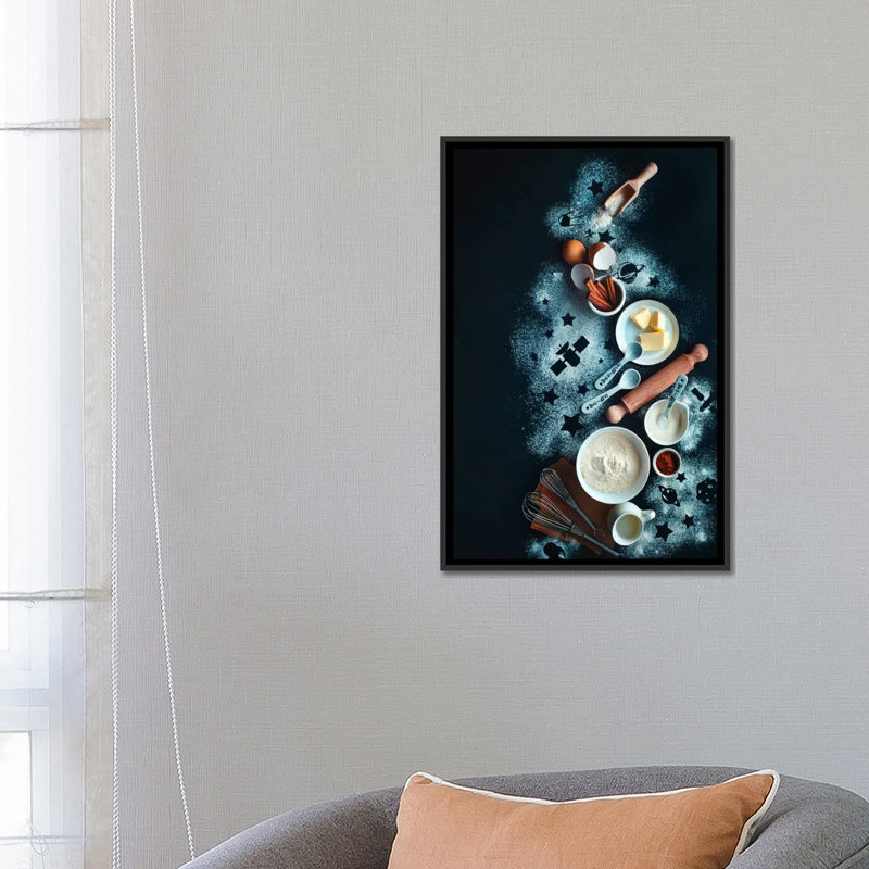 « cuisson pour stargazers », impression sur toile, H 26 po x l 18 po x P 1,5 po, Pas de tapis, Toile avec cadre noir