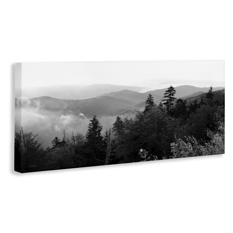 «Mountainous Trees Horizon» par Lori Deiter, H 20 po x l 48 po