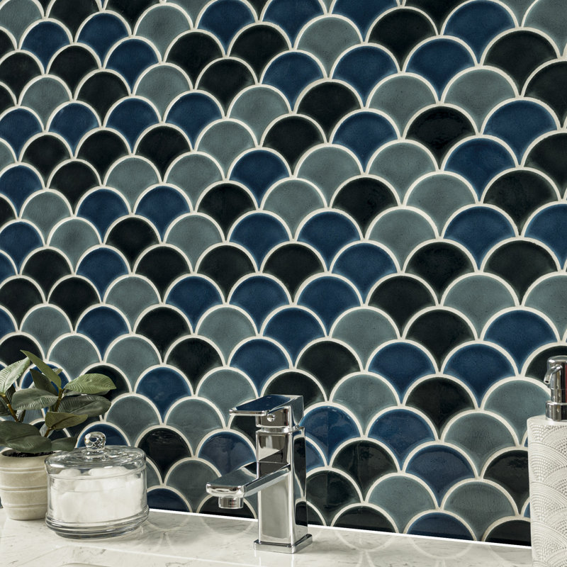 Carreau de mosaïque en porcelaine lustrée 10 po x 13 po Ackland Nivara