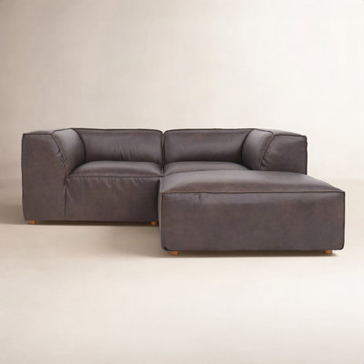 Foley Top Grain Leather Modular Corner Sectional