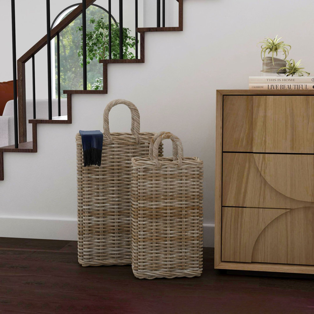 Rosecliff Heights Rattan Decorative Basket Rosecliff Heights