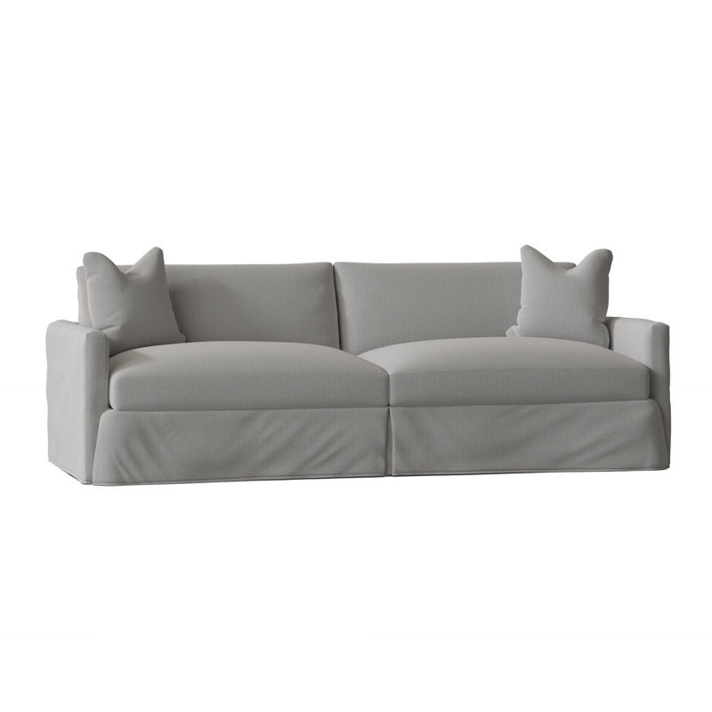 Hartig 94'' Slipcovered Sofa, Indy Sky Performance