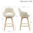 Lovetro Swivel Full Back Linen Upholstered 26.8"H Counter Stool with Solid Wood Frame and Arms-164351598