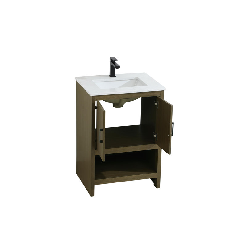 Meuble-lavabo simple 24 po Kirkbride, Brun châtaigne