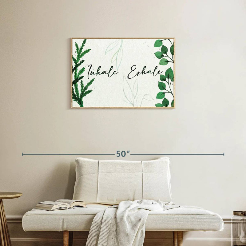 Inhale Exhale Zen II, Floating Frame Natural Wood, 31" X 21"