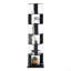 6 Tier Rotating Bookshelf, Floor Rack Simple Bookcase  With Acrylic Plate Student Multi-Function Creative Bookshelf For Living Room With Anti-Toppling Base-123643860-123643867