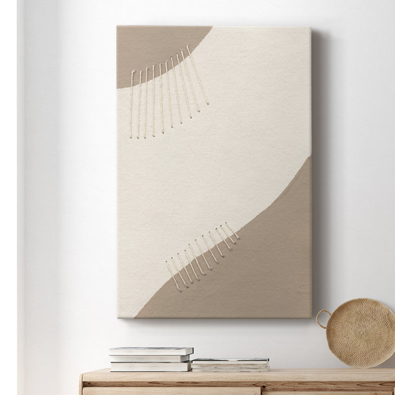 Neutral Stitches III - impression sur toile tendue, H 18 po x l 12 po x P 1 po
