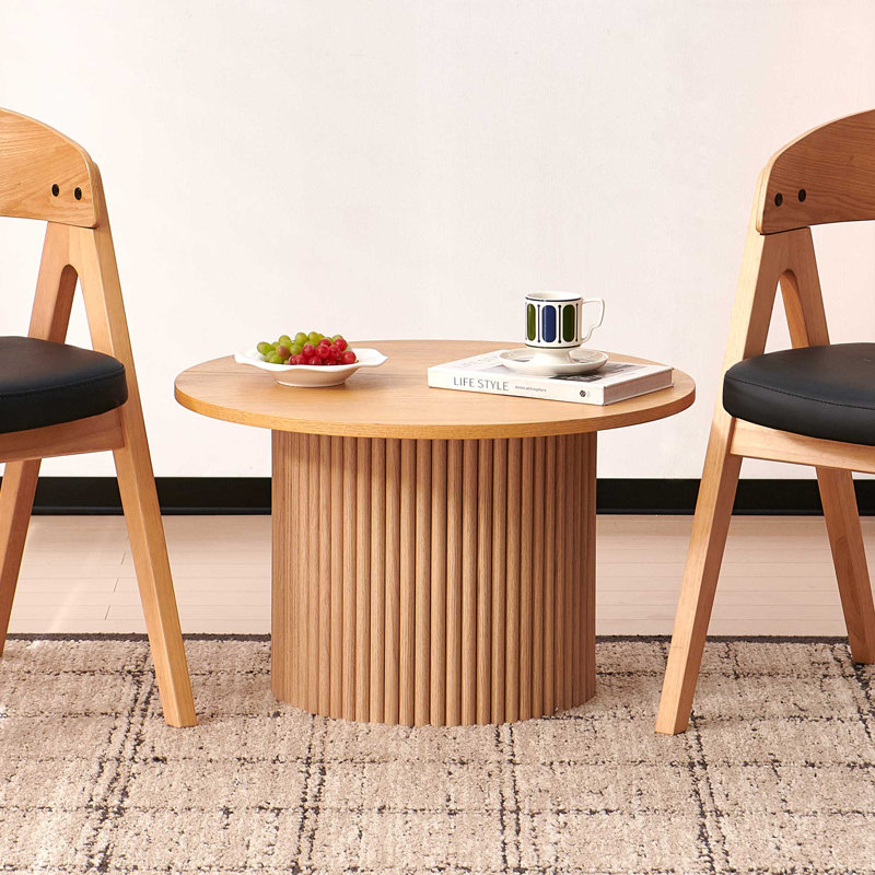 Maru Round Coffee Table, Oak Wood