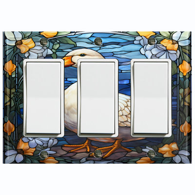 Nature Themed 3 - Gang Rocker Standard Wall Plate