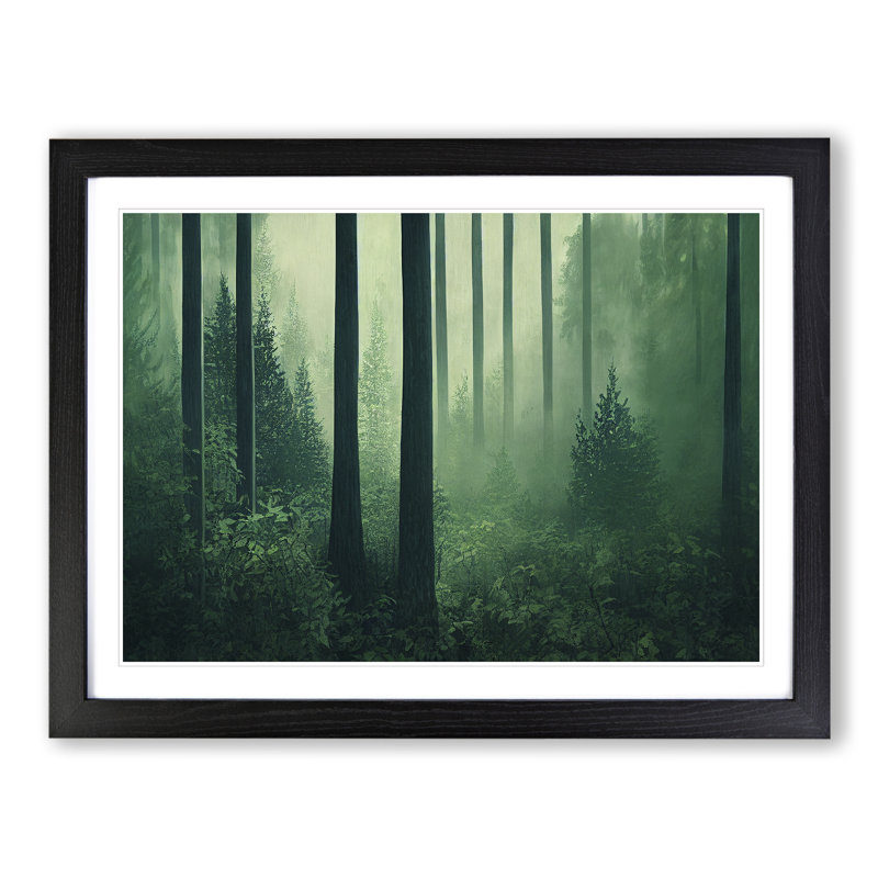 Forest Mist Vol.4 - Single Picture Frame Painting, Black, 46cm H x 64cm W x 2cm D