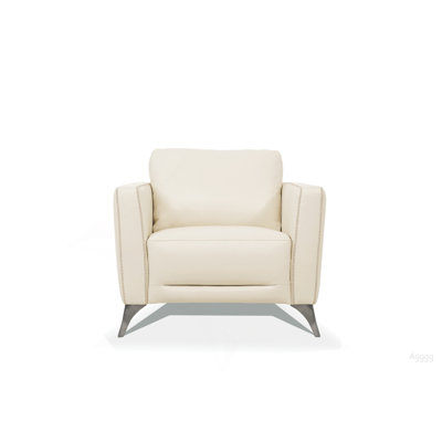 Malaga Cream Leather Chair (Assembled)