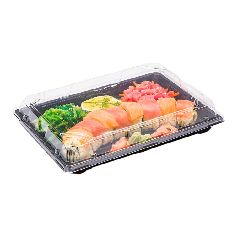 Matsuri Vision Clear Plastic Lid - Fits Large Maki Sushi Container - 100  count box