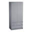 Oslo 2 Door 2 Drawer High Gloss Wardrobe, (FSC 100%) Bedroom Home Clothing Storage Furniture-126323774
