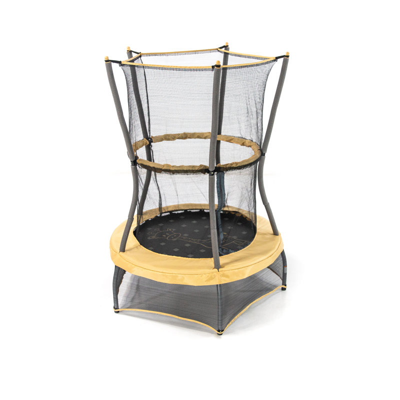 Kids' 40" Round Yellow Trampoline with Enclosure