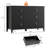 54" Extra Wide Modern Fluted 6-Drawer Wood Dresser with Metal Handles Storage Cabinet for Bedroom Living Room Hallway Entryway Easy Assembly - Black-619475513