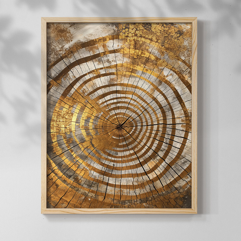 Série ABSTRACT Cxxxxi - Impression encadrée de qualité supérieure - Prêt à être accroché - Aucun clou requis, Naturel