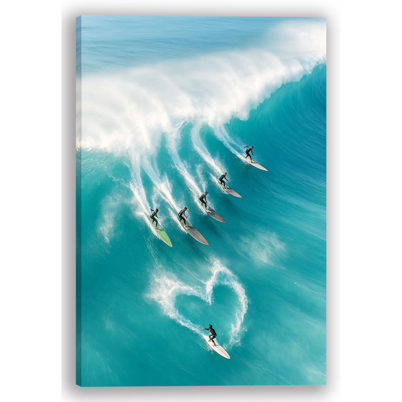 Riding with Heart – Surfer Wave Art on Wrapped Canvas
