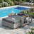 Weather Resistant Fade Proof All Weather Wicker Outdoor Patio Daybed With Adjustable Folding Panels And Detachable Storage Ottoman For Backyard Deck Poolside Relaxation Use