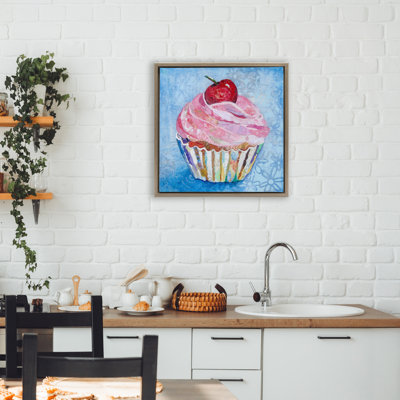 Collage Patterned Cupcake Floating Frame, design by Lisa Morales