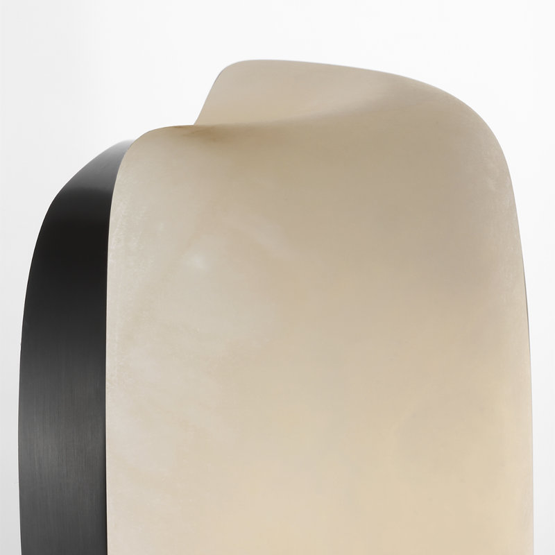 Kelly Wearstler Formosa 26" Linear Sconce, 1400 W, Alabaster/Bronze, 19.75" H x 4.75" W x 3.25" D
