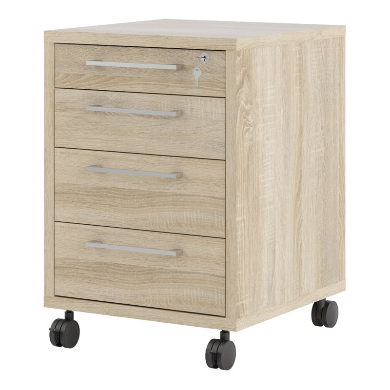 Eggen 4 Drawer Filing Cabinet, Oak