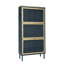 Range-chaussures 3 portes en métal, armoire de rangement pour chaussures autoportante moderne, rotin en métal, pour vestibule