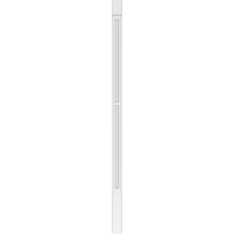 TruCraft Two Equal Raised Panel Pilaster w/ Decorative Capital & Base, 4"W x 90"H x 2"P Base Can Be Trimmed Up To 6 5/8", Architectural Grade PVC, Sold As Pair