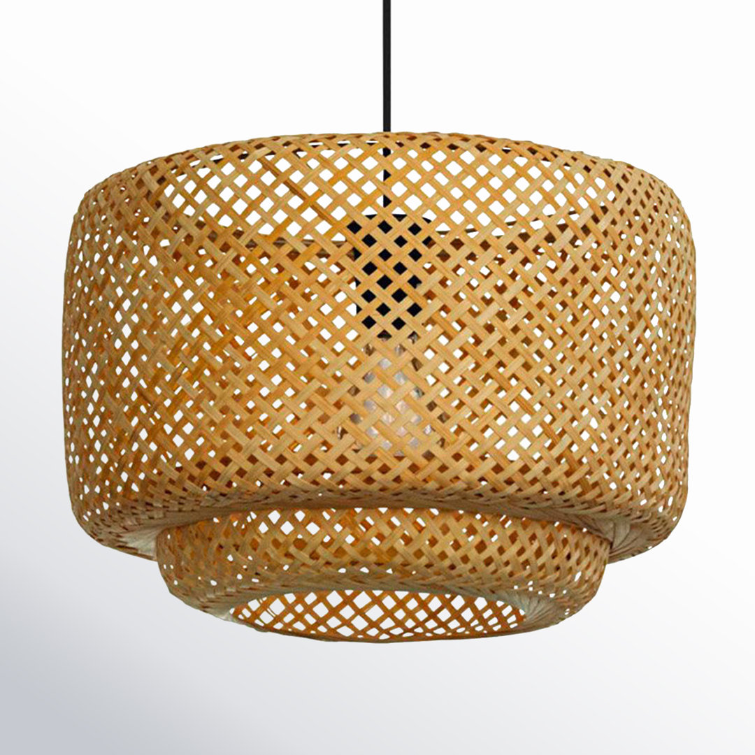 Sonal 1 - Light Natural/Black Drum Pendant AllModern