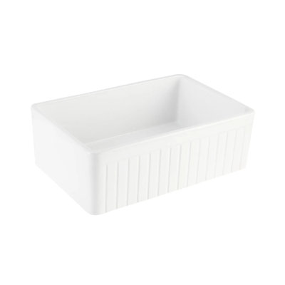 30" Curington Fireclay Farmhouse Sink with Fluted Apron