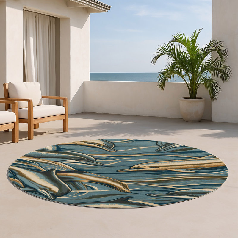 Tapis intérieur et extérieur gris Nature, Rond 5 pi
