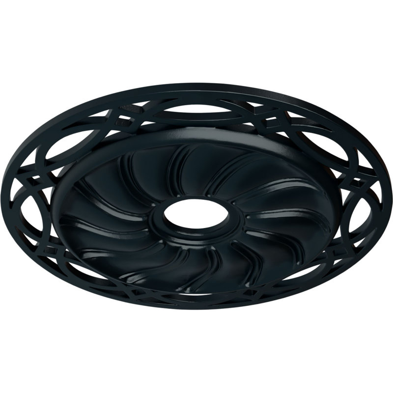 Médaillon de plafond Endurathane Loera, DE 26 5/8 po x P 4 1/2 po x P 1 3/8 po (convient aux auvents jusqu'à 6 1/4 po), finition peinte à la main pour abat-jour de nuit